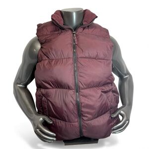 Men's Burgundy Puffer Vest OLD NAVY SIZE XL PRE-LOVED